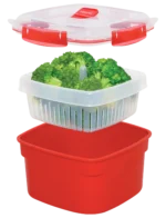 Hermetico Sistema 3.2L Rojo Vaporera de Verduras - Imagen 2