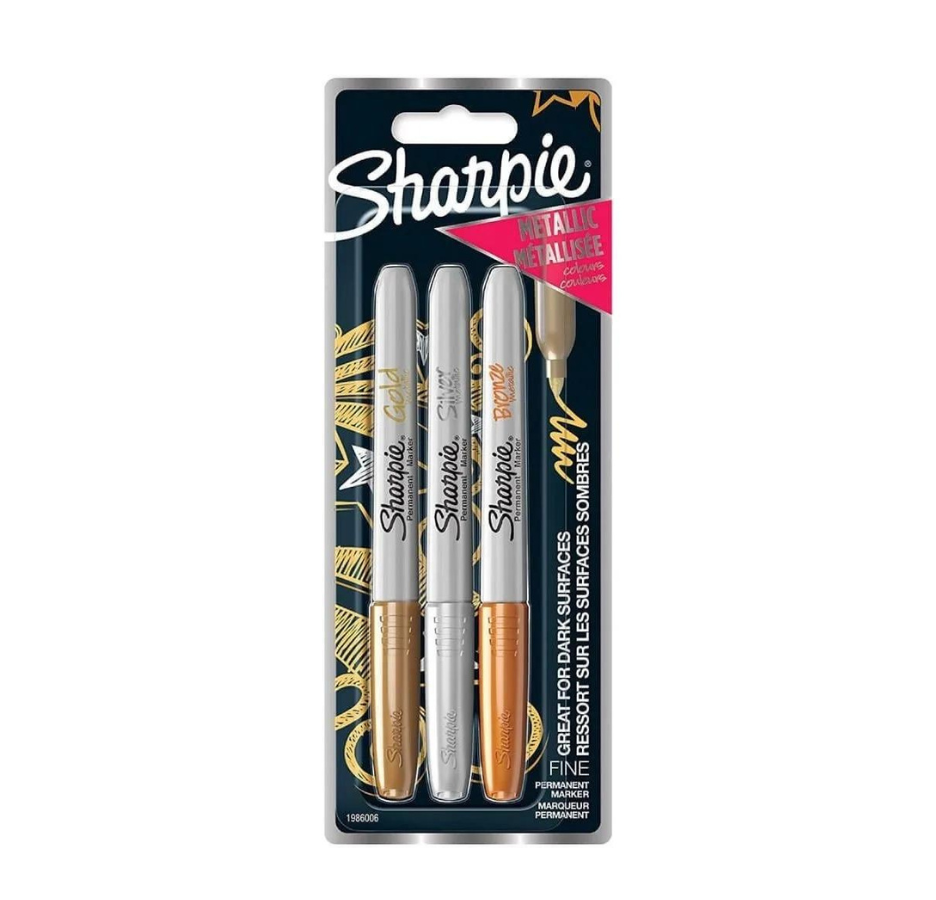 Marcador Sharpie Punta Fina Metalicos Colores Surtidos Tjx3