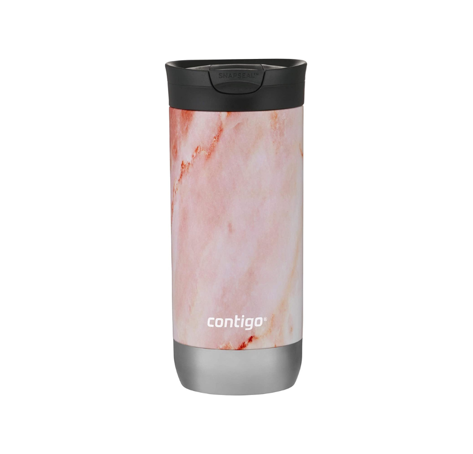 Vaso Térmico de Acero Inoxidable Contigo Huron Snapseal Couture Cuarso Rosa 473ml