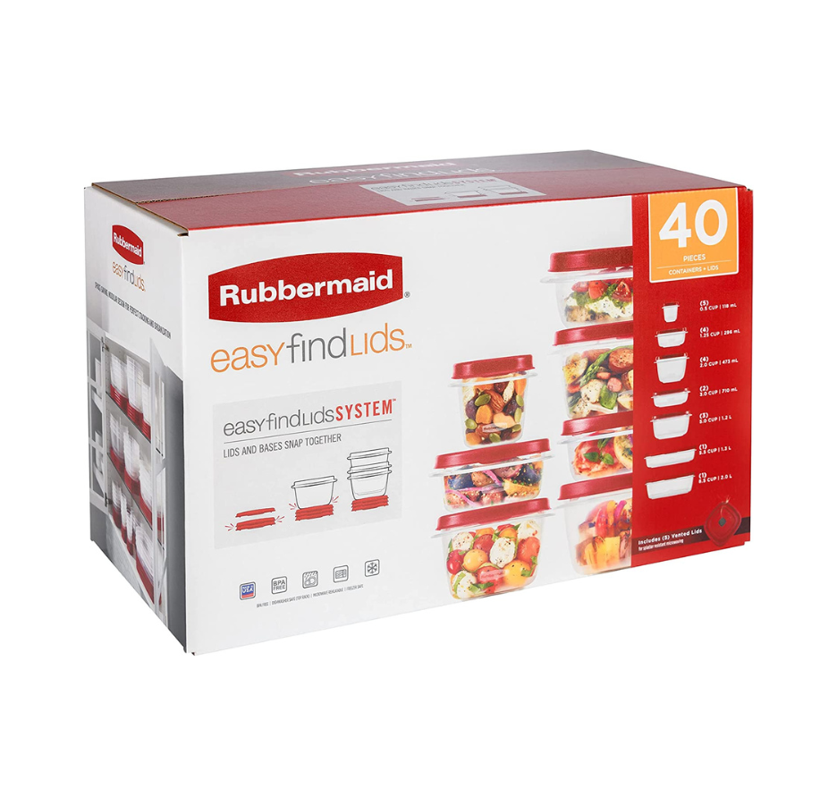 Set Hermeticos Rubbermaid Easy Find Lids 40 Piezas