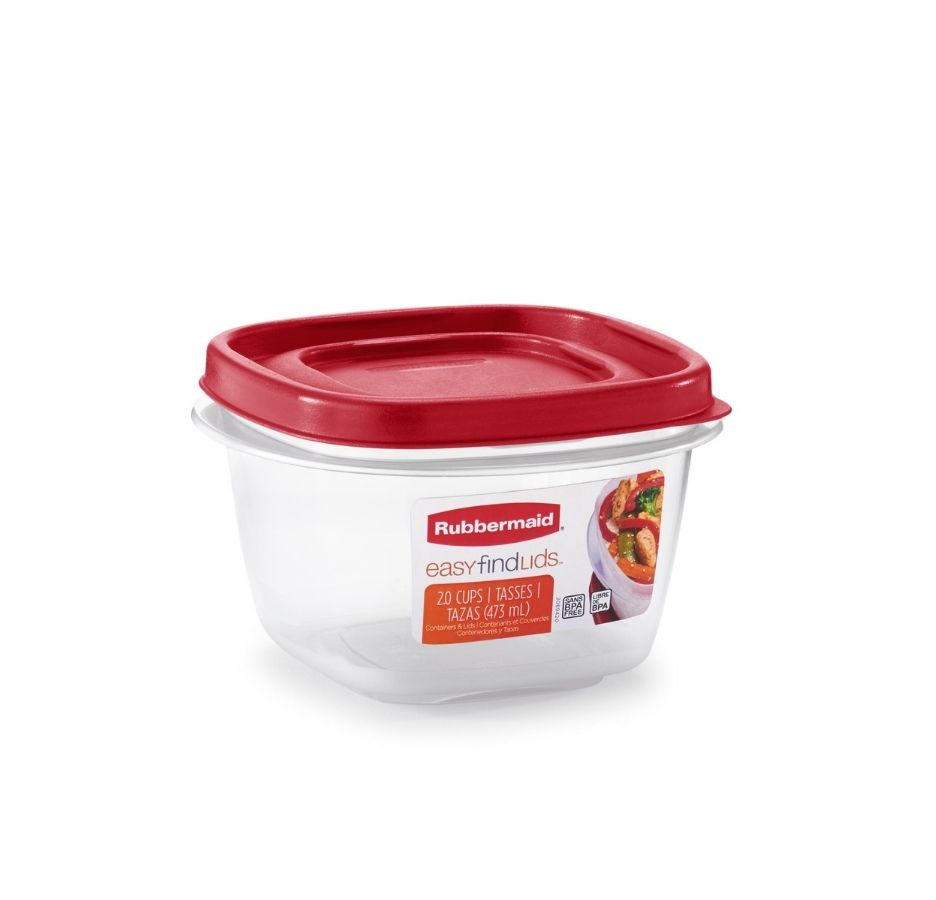 HERMETICO EASY FIND LIDS TAPA ROJA 473ML CUADRADO