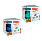 Set Hermeticos Rubbermaid TakeAlongs On The Go 16 Piezas Azul / Turquesa