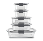 Set Hermeticos Rubbermaid Brilliance Vidrio 10 piezas