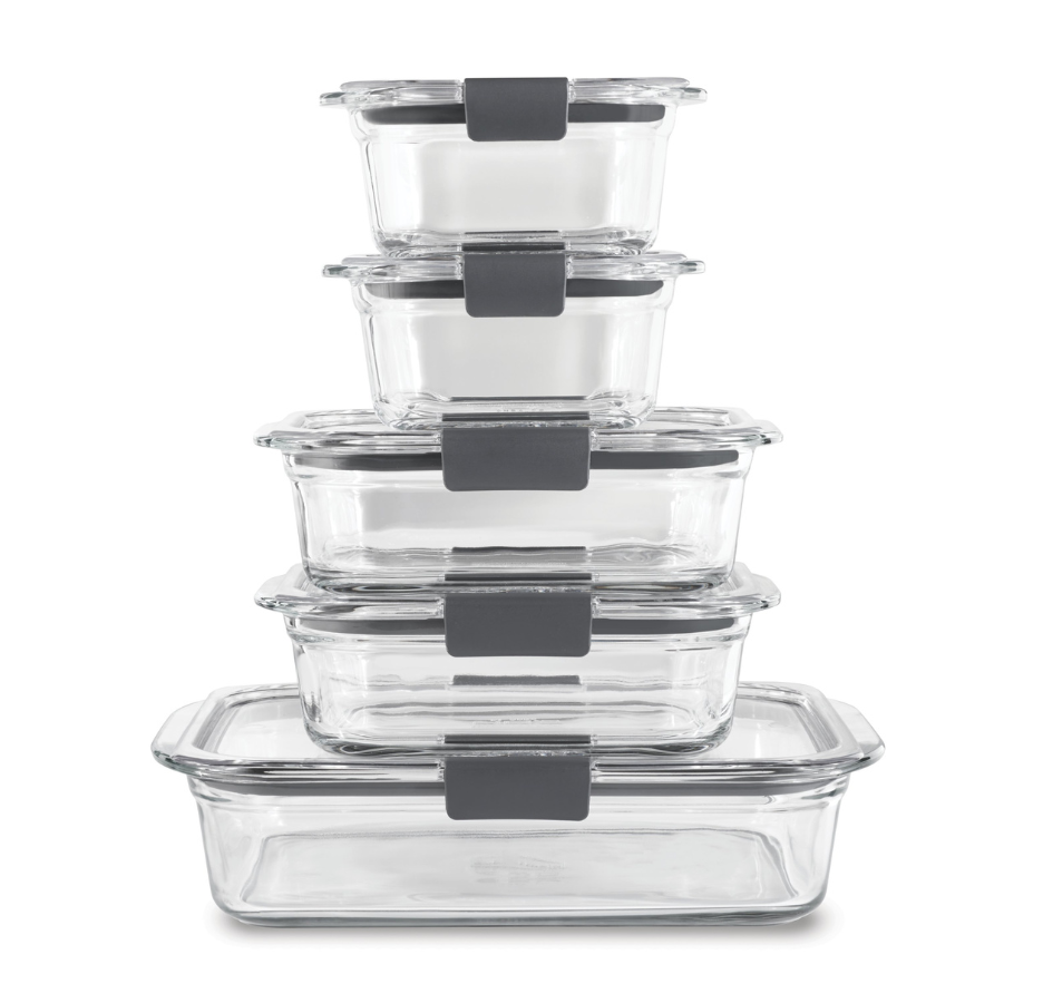 Set Hermeticos Rubbermaid Brilliance Vidrio 10 piezas
