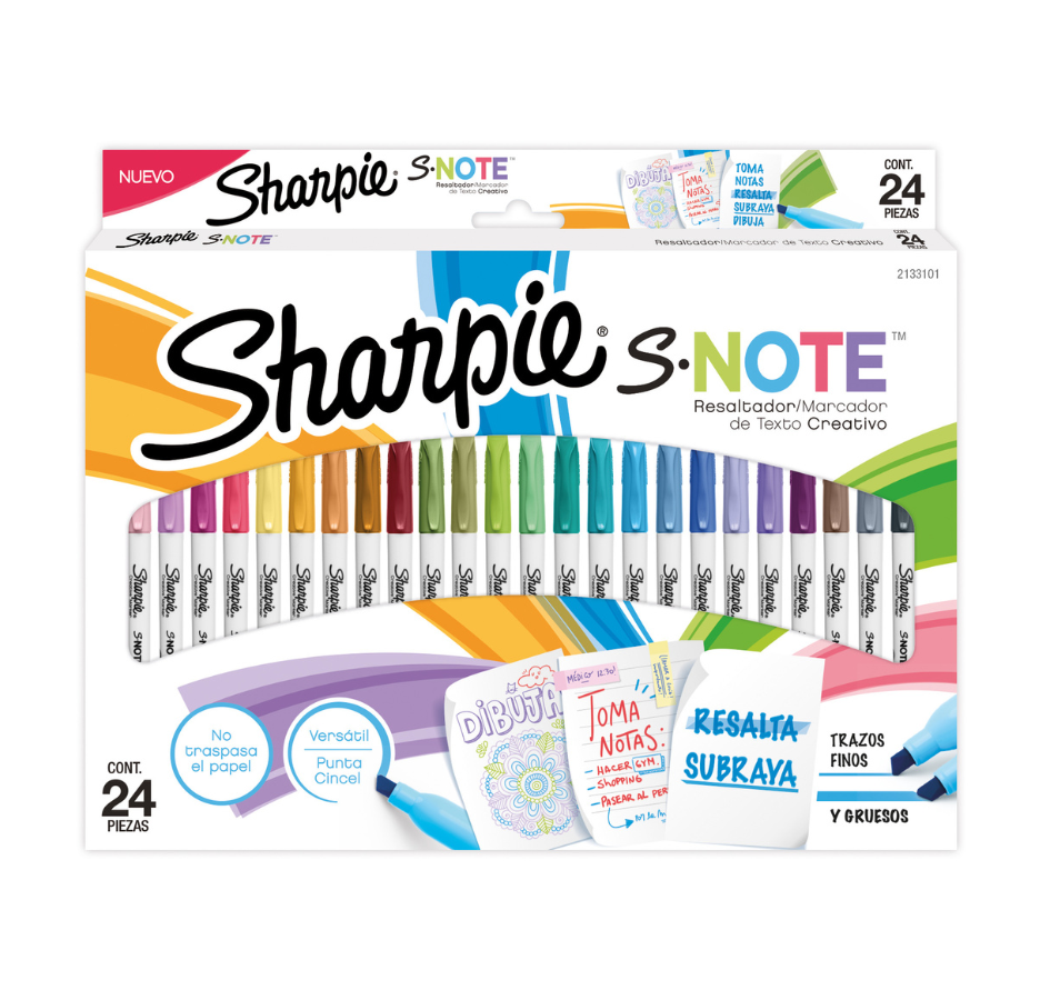 Resaltador Sharpie Note Blister X24 Pastel