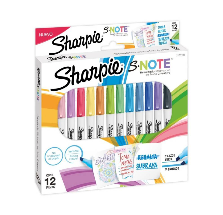 Resaltador Sharpie Note Blister X12 Pastel