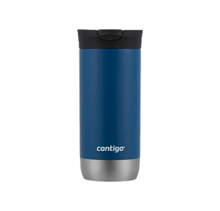 VASO TÉRMICO DE ACERO CON TAPA CONTIGO- HURON AZUL - 473 ML