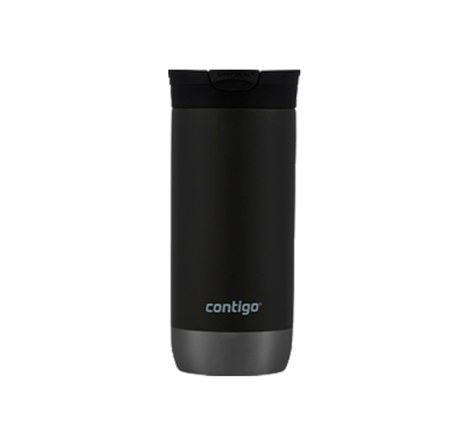 VASO TÉRMICO DE ACERO CON TAPA CONTIGO- HURON NEGRO - 473 ML