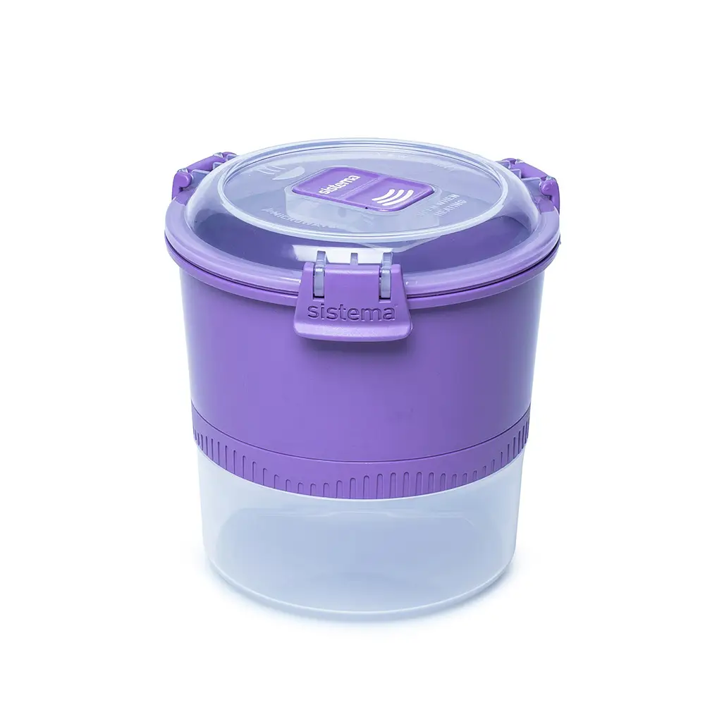 Hermetico Sistema 965ml Lunch Stack To Go Redondo Azul/Morado/Verde Jade - Morado