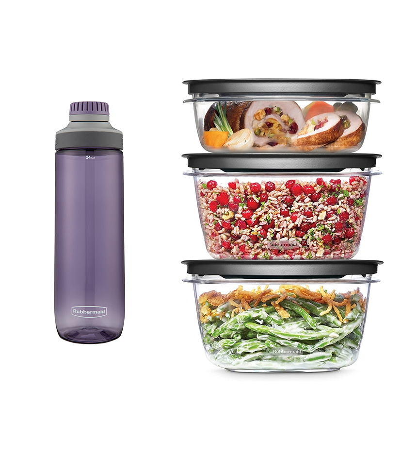 Set de 3 Herméticos Premier y Botella Rubbermaid Morada