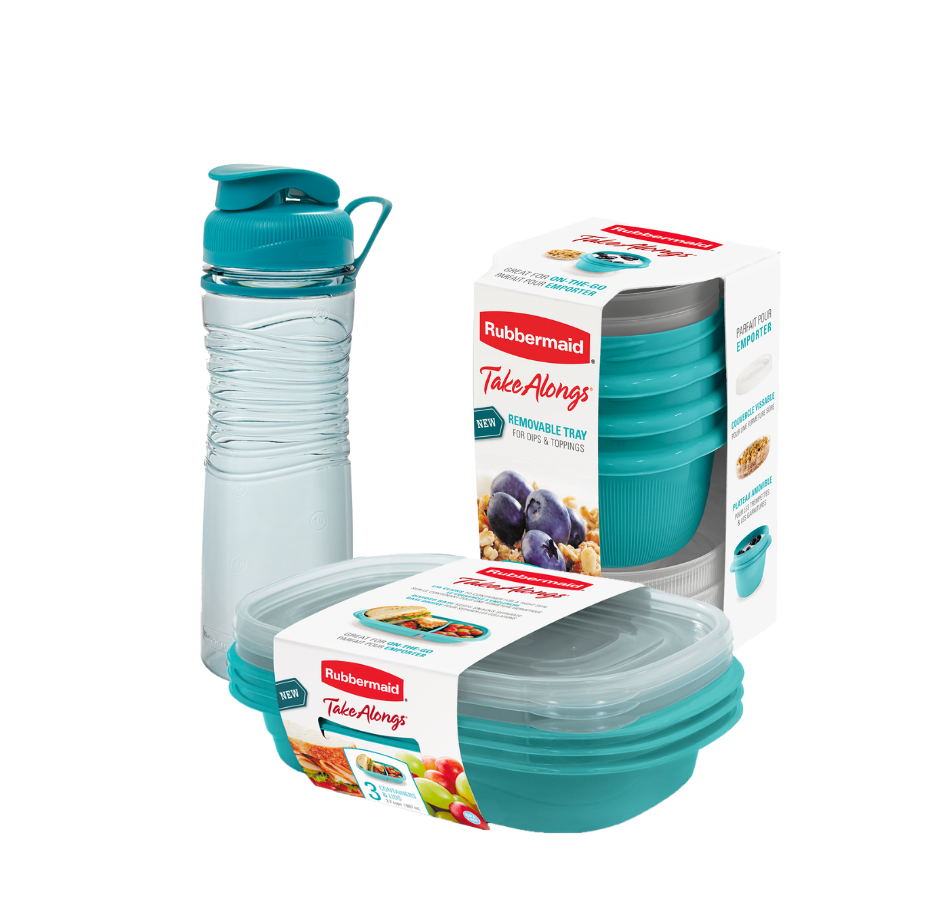 Set Herméticos Snacktogo Y Botella Chug Ring Rubbermaid Celeste