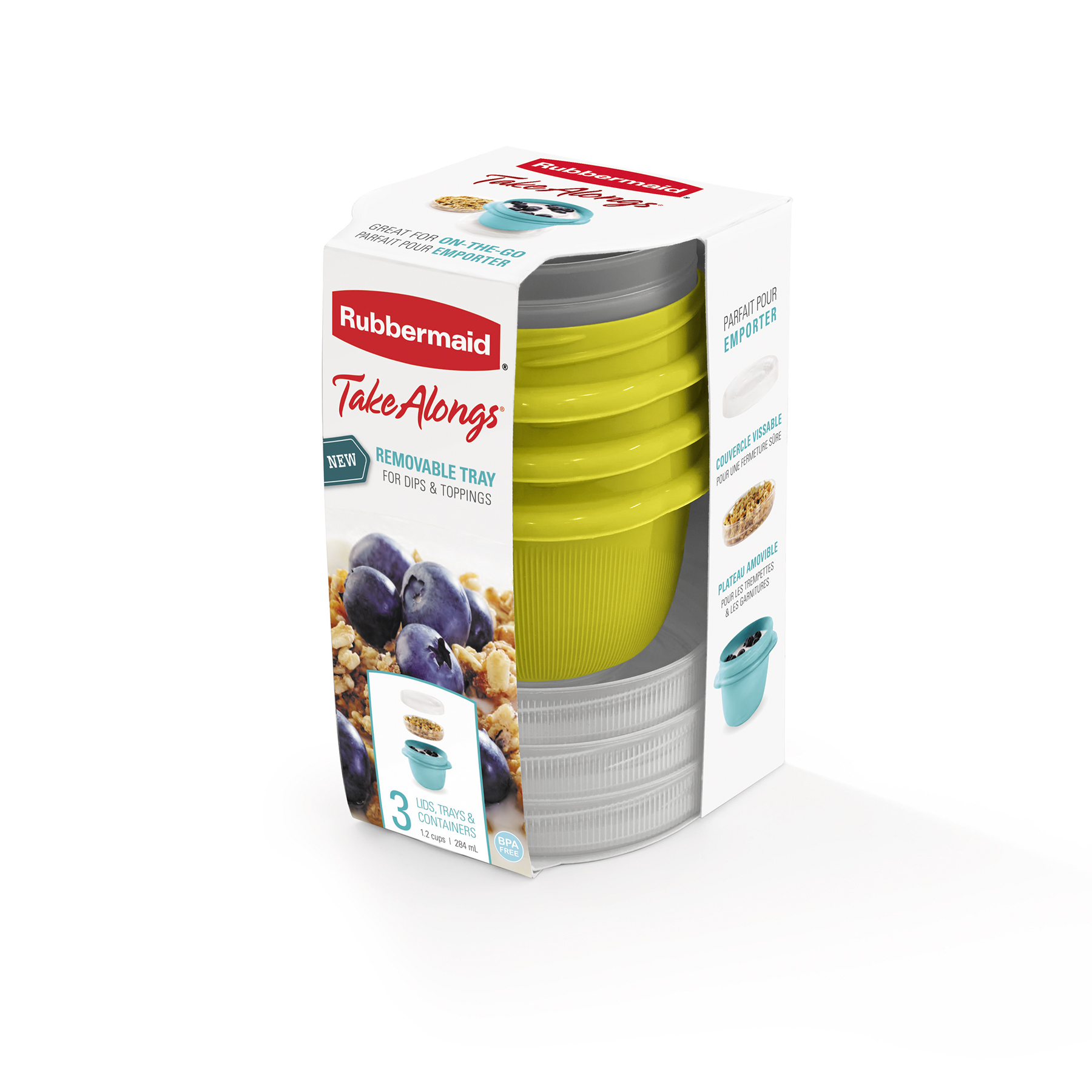 SET HERMETICOS SNACKTOGO 3 PIEZAS 284ML - Verde Lima