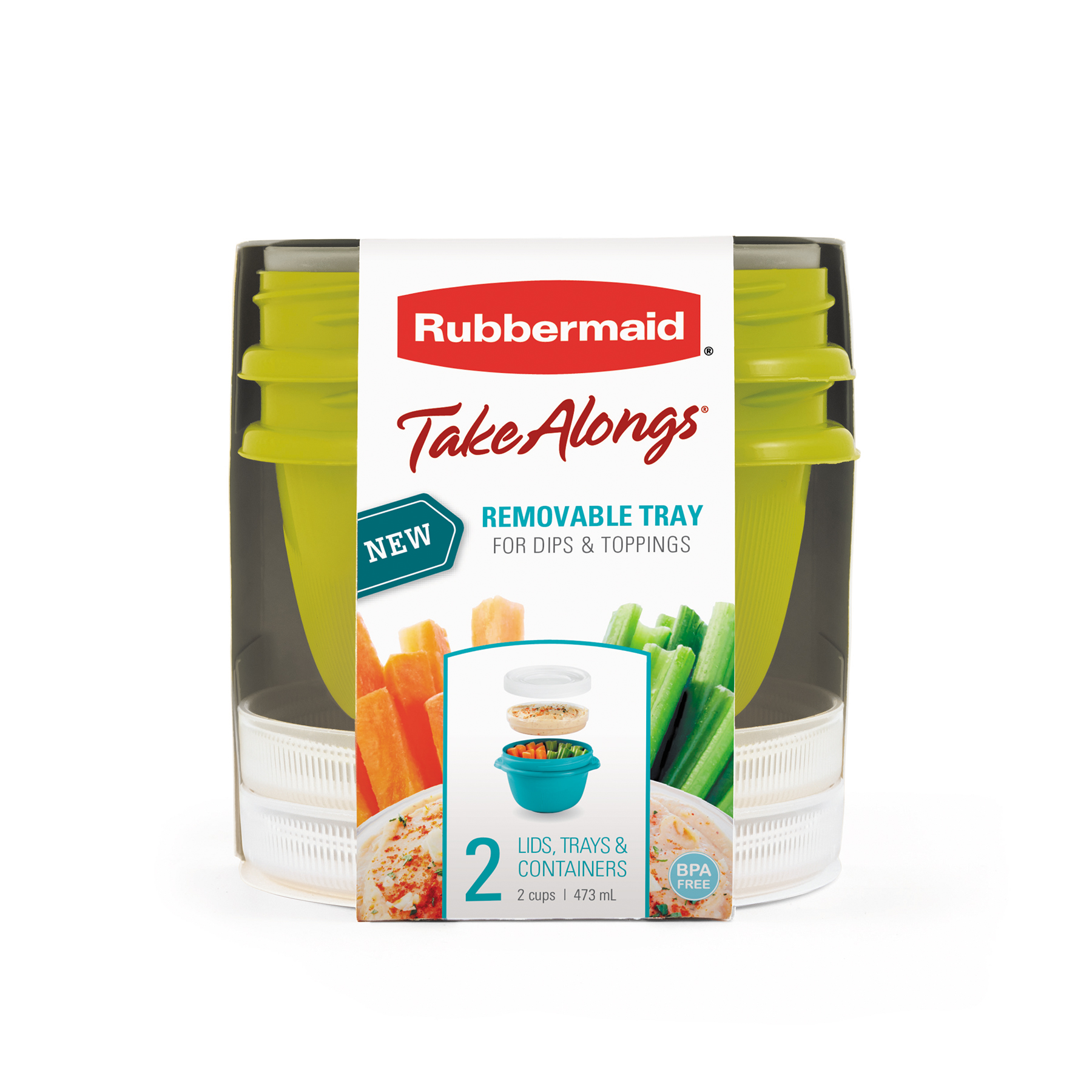 SET HERMETICOS SNACK TO GO 2 PIEZAS 473ML - Verde Lima