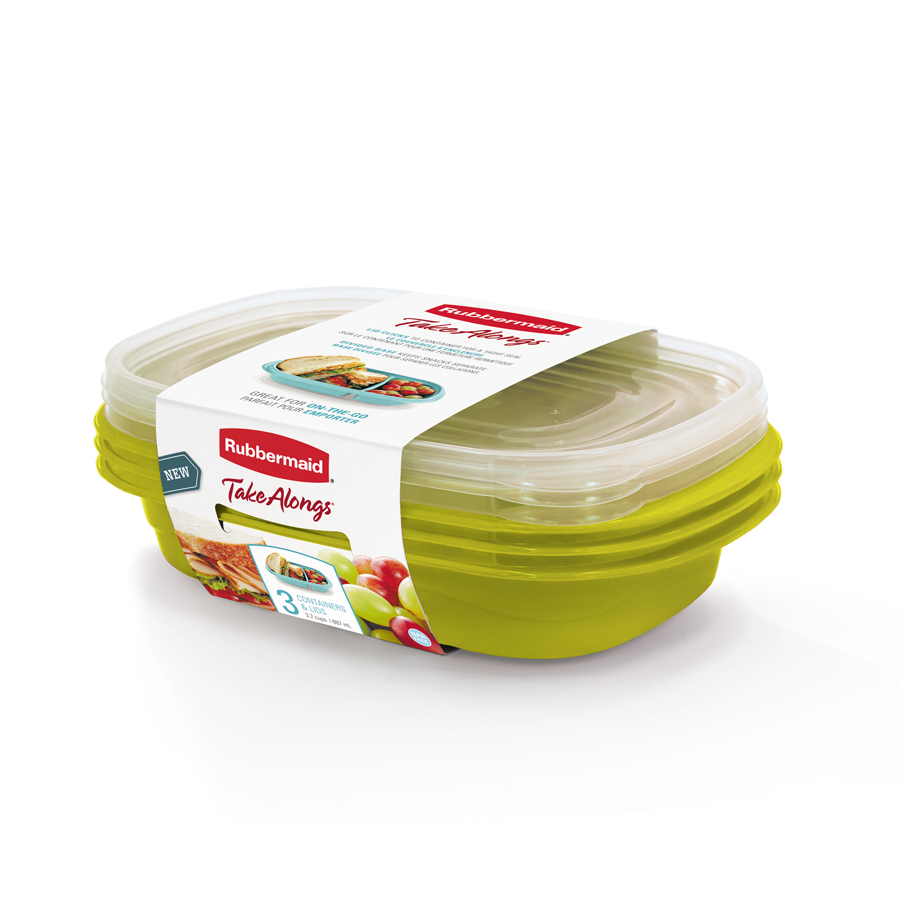 SET HERMETICOS SNACKTOGO 3 PIEZAS 887ML - Verde Lima